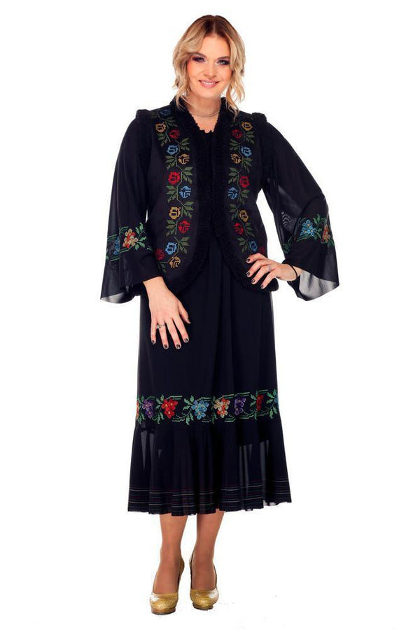 Vesta piele ecologica brodata  Liza Panait Liza Panait Online Boutique